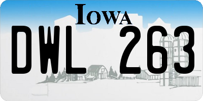 IA license plate DWL263