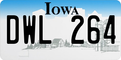IA license plate DWL264