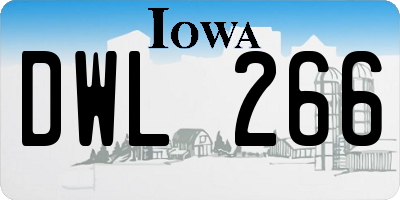 IA license plate DWL266