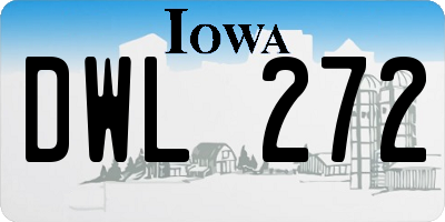 IA license plate DWL272