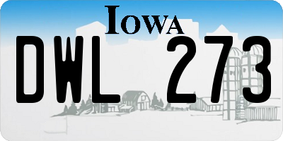 IA license plate DWL273