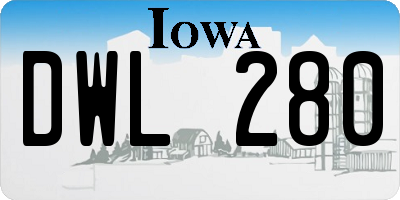 IA license plate DWL280