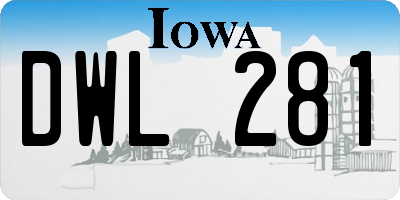 IA license plate DWL281