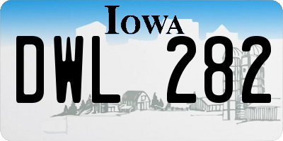 IA license plate DWL282