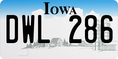 IA license plate DWL286