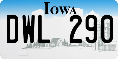 IA license plate DWL290