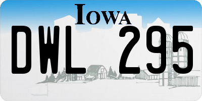 IA license plate DWL295