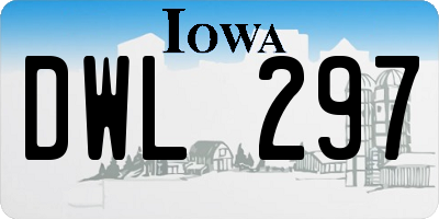 IA license plate DWL297