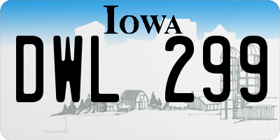 IA license plate DWL299