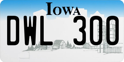 IA license plate DWL300