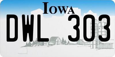 IA license plate DWL303