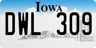 IA license plate DWL309