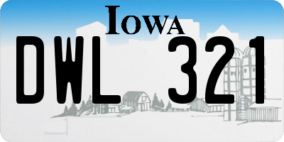 IA license plate DWL321