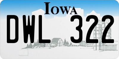 IA license plate DWL322