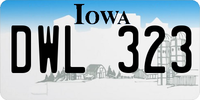 IA license plate DWL323