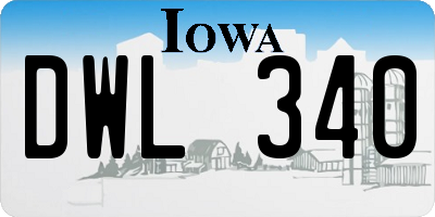 IA license plate DWL340