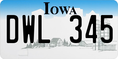 IA license plate DWL345