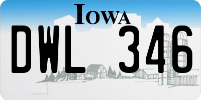 IA license plate DWL346