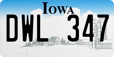 IA license plate DWL347