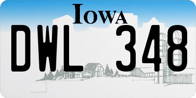 IA license plate DWL348