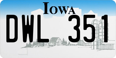 IA license plate DWL351