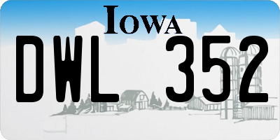 IA license plate DWL352