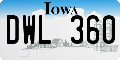 IA license plate DWL360