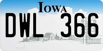IA license plate DWL366