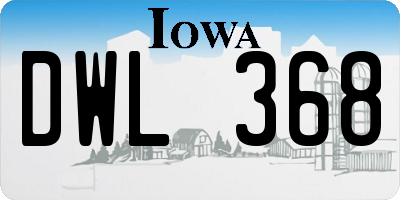 IA license plate DWL368