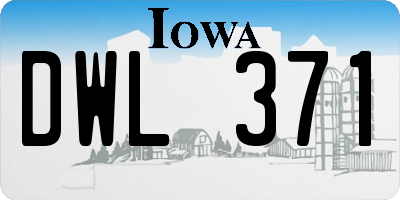 IA license plate DWL371