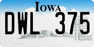 IA license plate DWL375