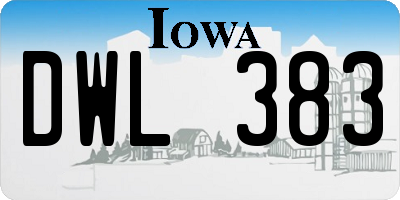 IA license plate DWL383