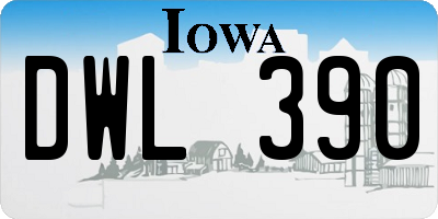 IA license plate DWL390