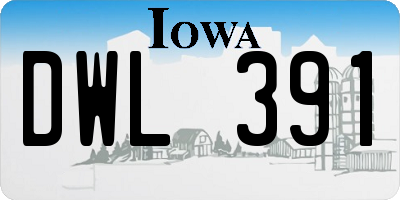 IA license plate DWL391