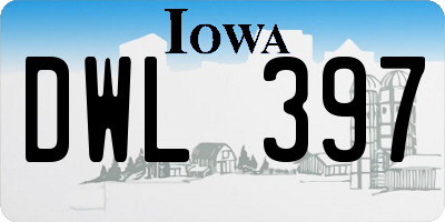 IA license plate DWL397
