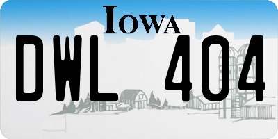 IA license plate DWL404