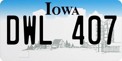 IA license plate DWL407
