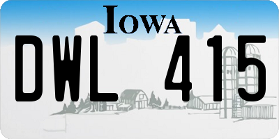 IA license plate DWL415