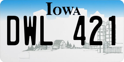 IA license plate DWL421