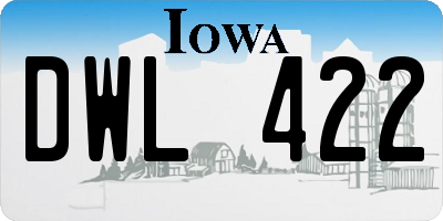 IA license plate DWL422
