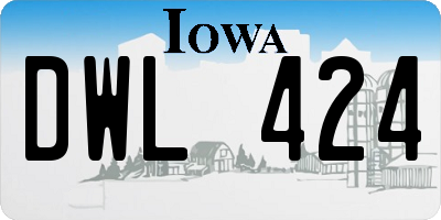 IA license plate DWL424