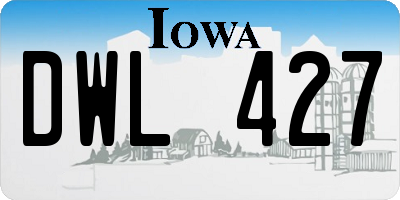 IA license plate DWL427