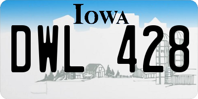 IA license plate DWL428