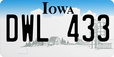 IA license plate DWL433