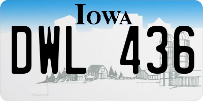 IA license plate DWL436