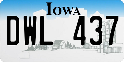 IA license plate DWL437