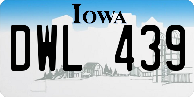 IA license plate DWL439