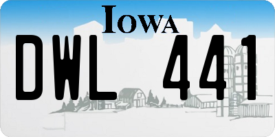 IA license plate DWL441