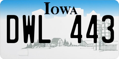IA license plate DWL443