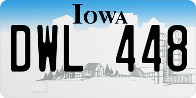 IA license plate DWL448